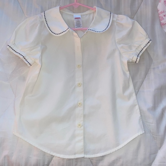 Girls Gymboree White Button Down Top size 7 - Picture 1 of 8